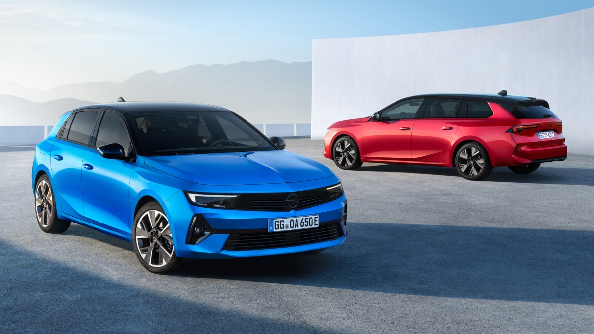Nya Opel Astra Electric 100 elektrisk femdörrars och kombi